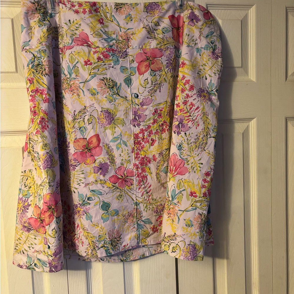 Rafaella Lilac Floral Poplin Skirt